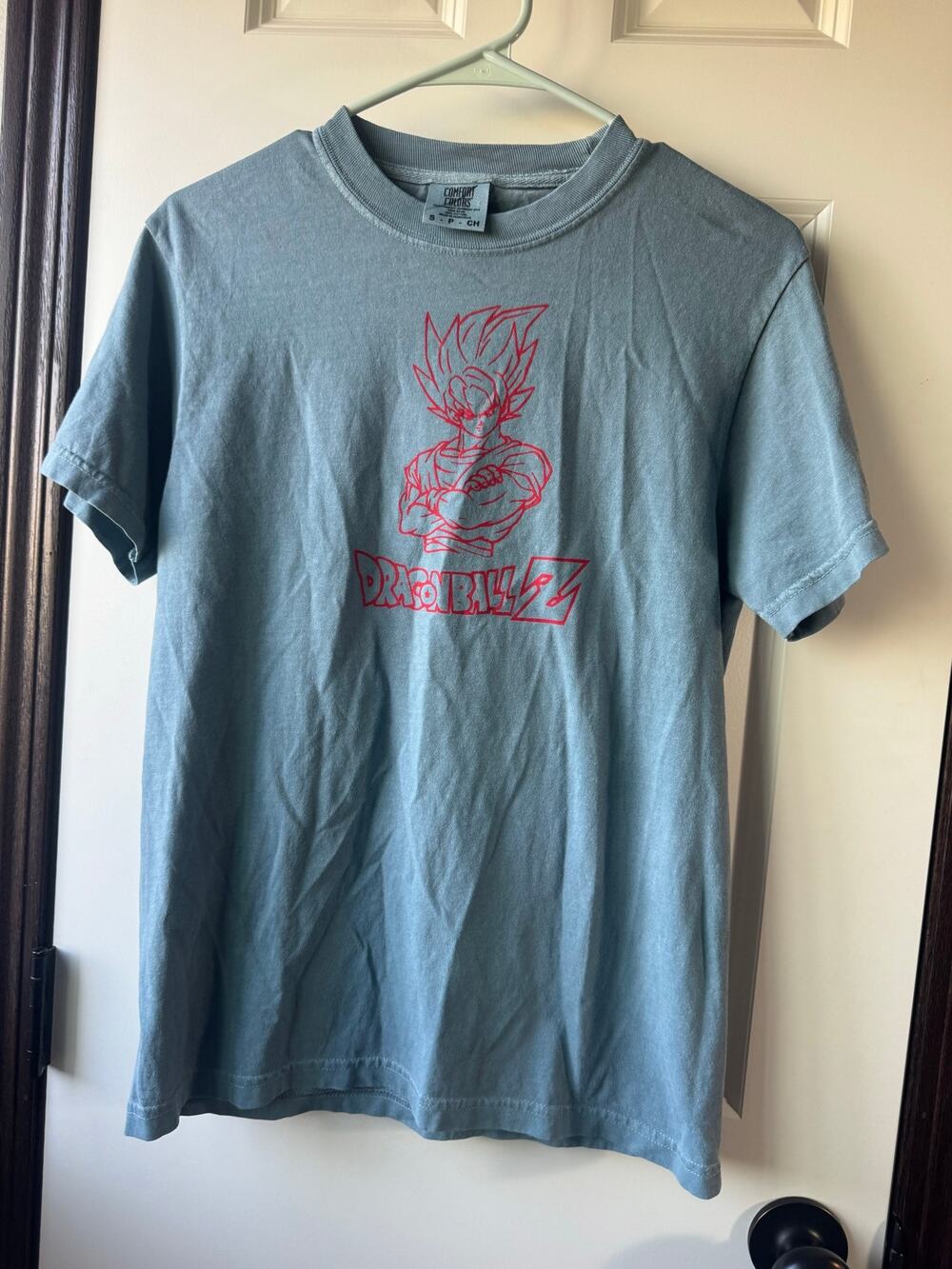 Vintage Style Dragon Ball Z Goku Graphic T-Shirt Slate Blue Comfort Colors Small